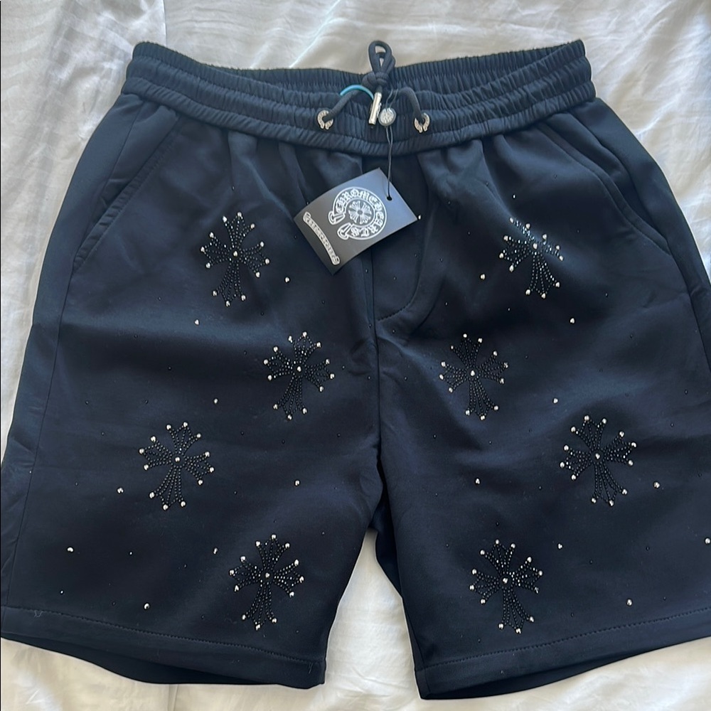 Chrome Hearts Black Athletic Shorts with Embellishments